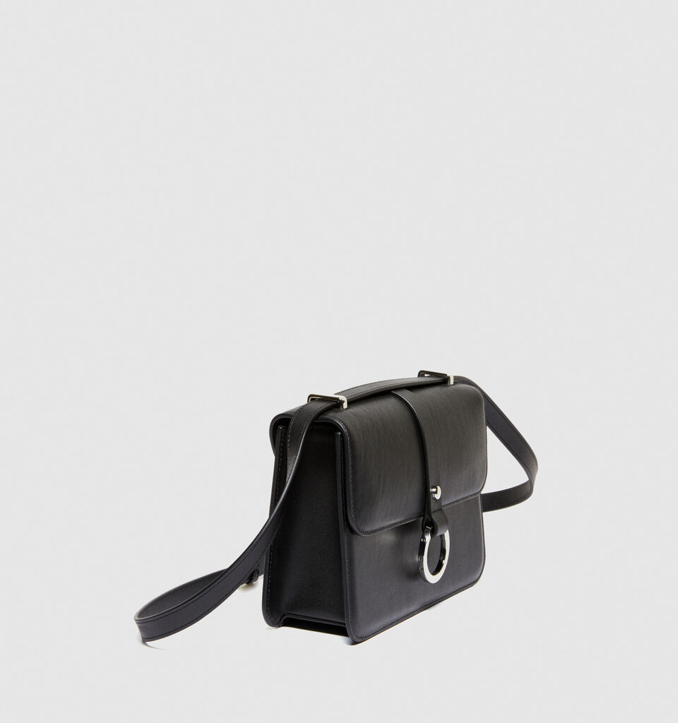 Medium leather crossbody bag - null - Black | Sisley image number 5